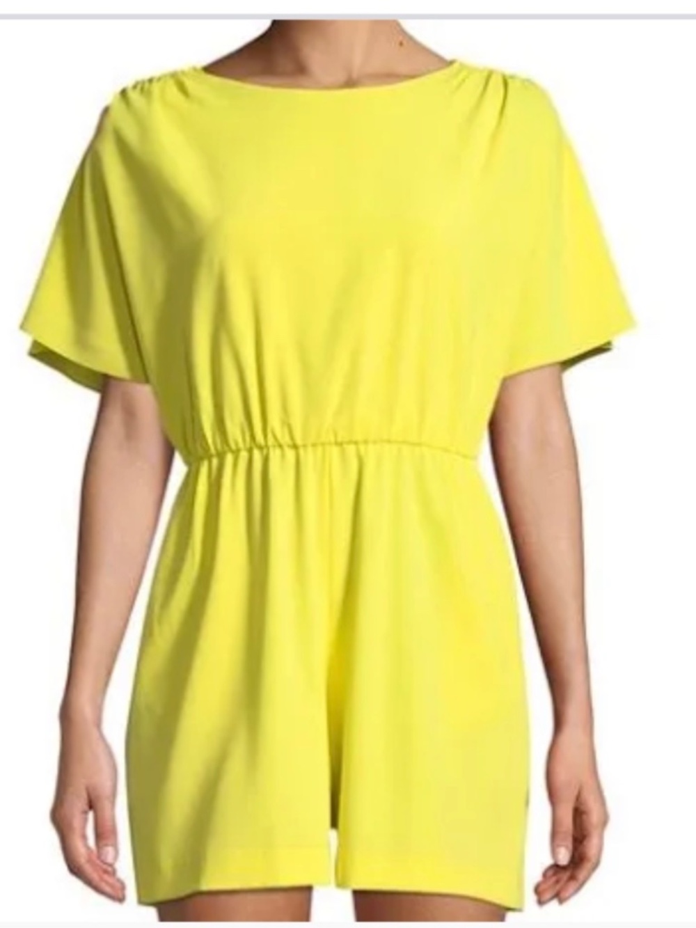 Alice + Olivia Ashlea Flutter-Sleeve Romper